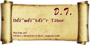 Dömötör Tibor névjegykártya